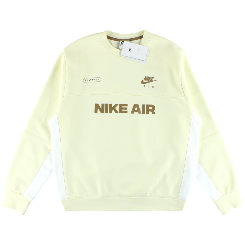 nike air fleece crew sweatshirt white