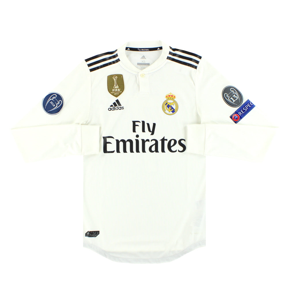2018-19 Real Madrid adidas CL Authentic Home Shirt Raul #7 L/S