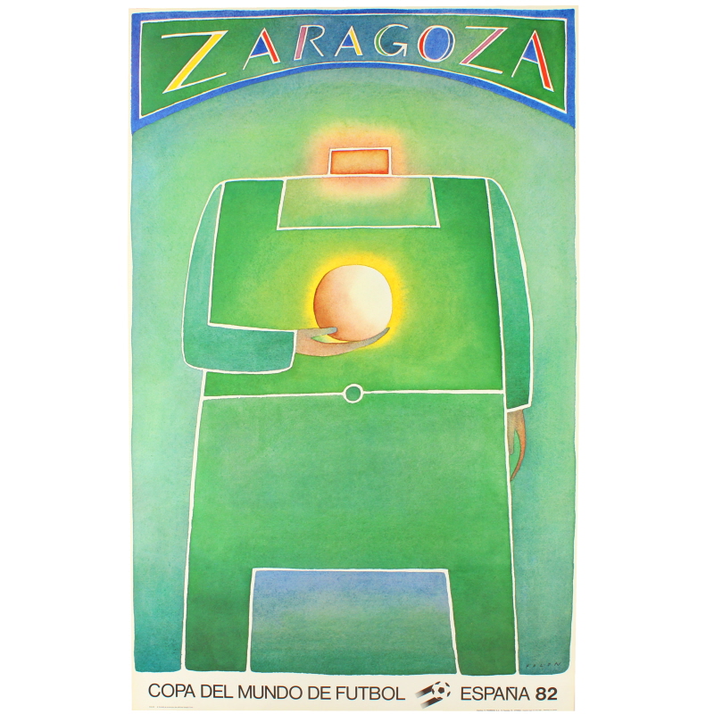 Affiche originale de la Coupe du monde d'Espagne 1982 (Saragosse)