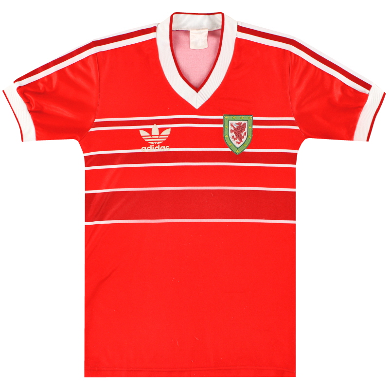 1984-86 Pays de Galles adidas Maillot Domicile L.Boys