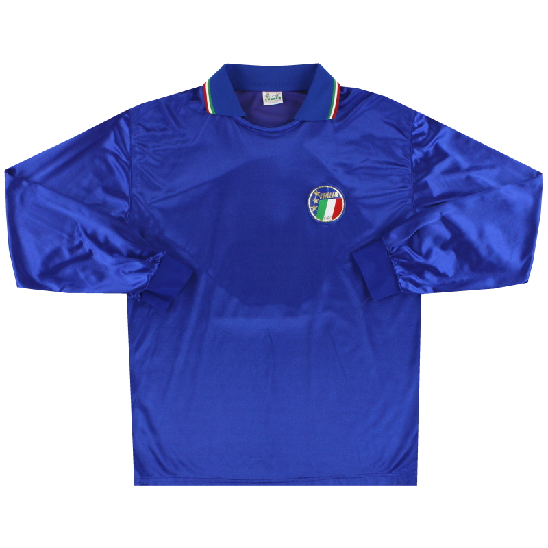 1986-90 Italia Diadora Player Issue Maglia Home *Menta* L/SL