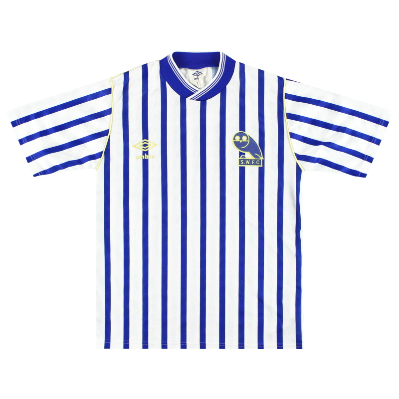 1987-89 Sheffield Wednesday Umbro Domicile Maillot Y