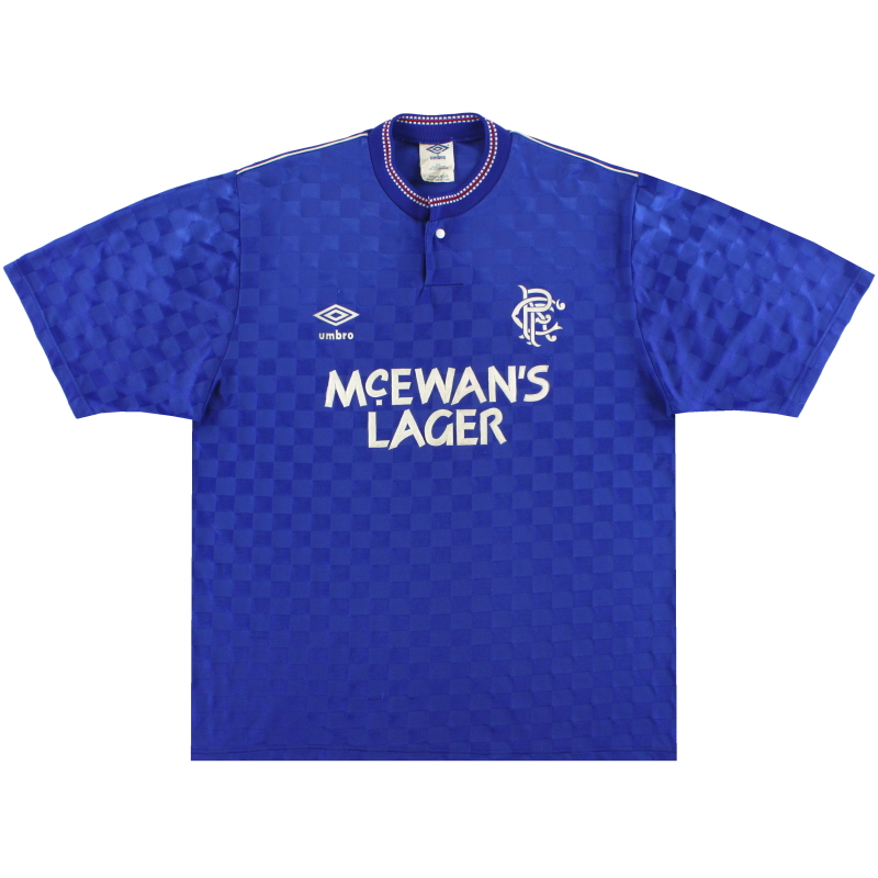 1987-90 Rangers Umbro Home Shirt L