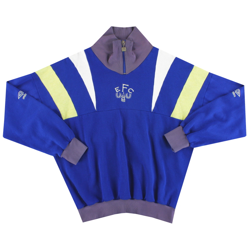 1988-90 Everton Umbro 1/4 Zip Sweatshirt L