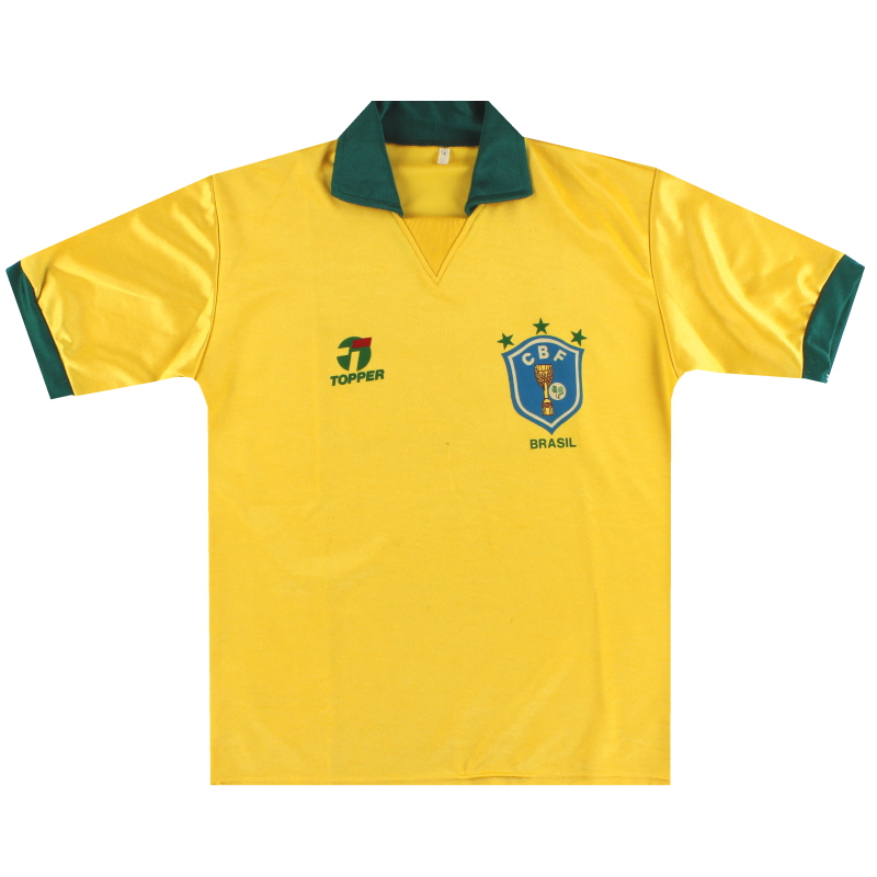 1988-91 Brésil Topper Maillot Domicile L
