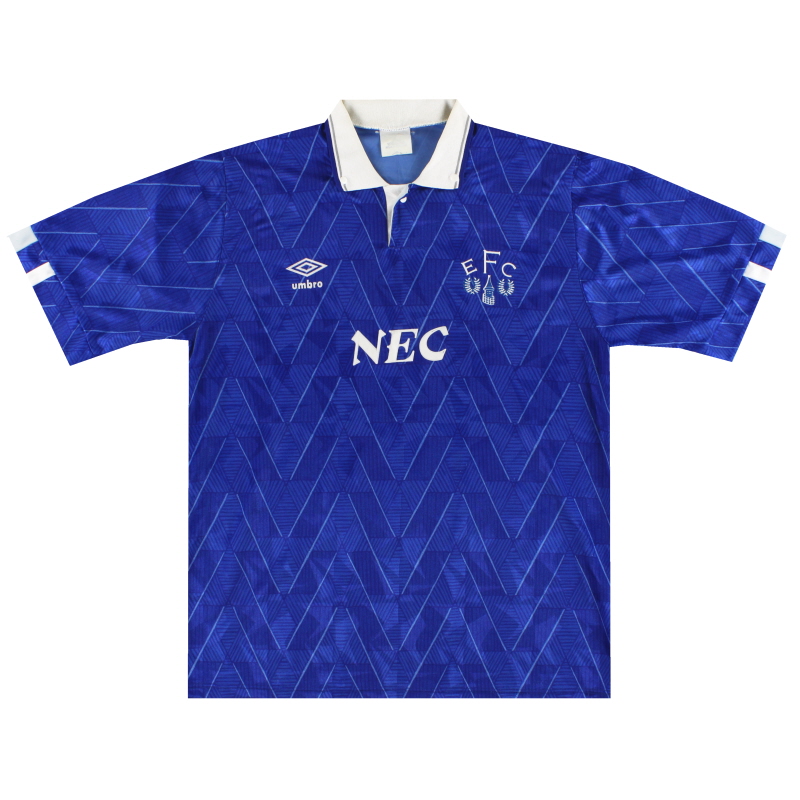 1988-91 Everton Umbro Maillot Domicile M
