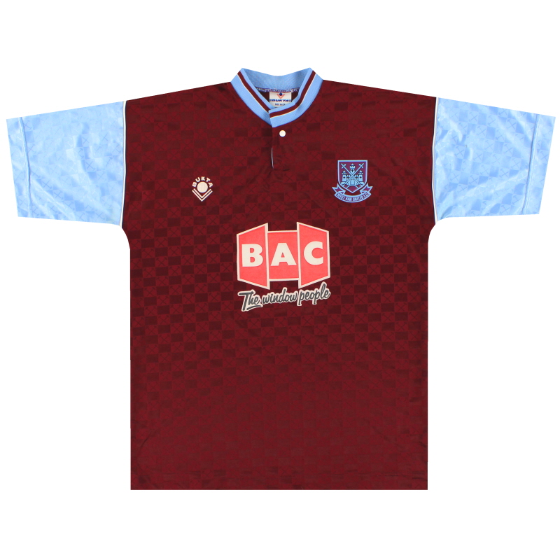 1990-91 West Ham Bukta Home Shirt *As New* S