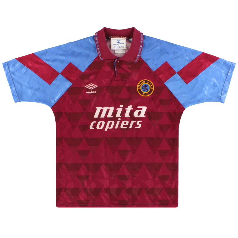 1990-92 Maillot Domicile Aston Villa Umbro *Menthe* L