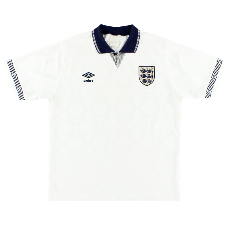 1990-92 England Umbro Home Shirt M