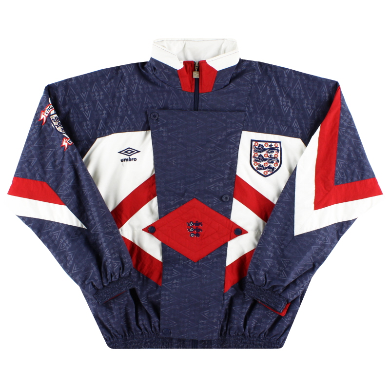 1990-92 England Umbro Woven Track Jacket XS