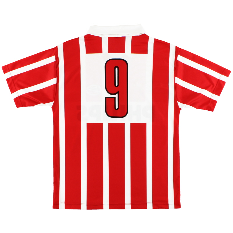 Aislante márketing Expulsar a 1990-92 PSV Eindhoven adidas Camiseta de local # 9 (Romario) * Mint * L