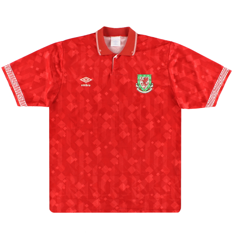 1990-92 Wales Umbro Home Shirt L