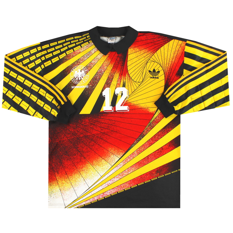 1990-92 Camiseta de portero adidas de Alemania Occidental n.° 12 XL
