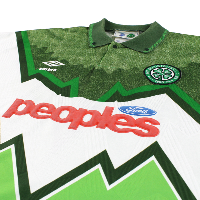 Vintage Glasgow Celtic Jersey 1991 Shirt Ford People Scotland Ireland Umbro  Magl