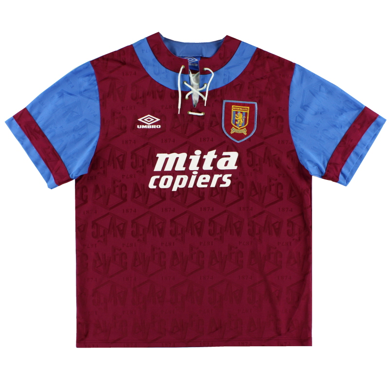 1992-93 Aston Villa Umbro Home Shirt XL