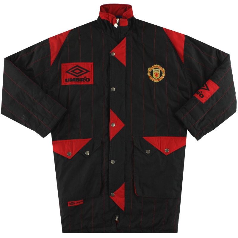 1992-93 Manchester United Umbro Padded Bench Coat S
