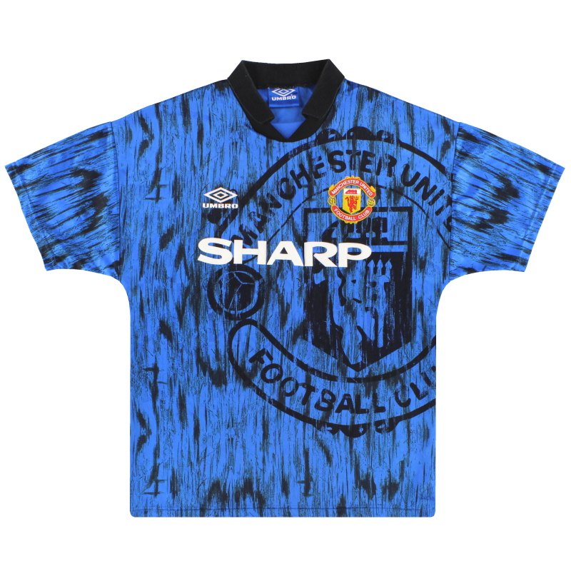 1992-93 Manchester United Umbro Away Maglia L.Boys