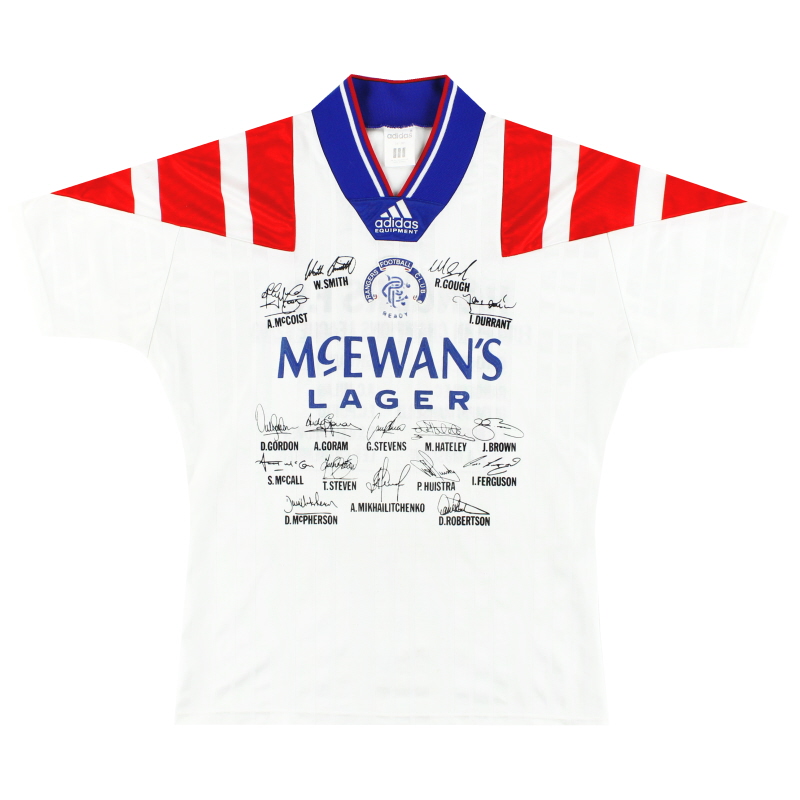 1992-94 Rangers adidas 'Signed' Away Shirt S