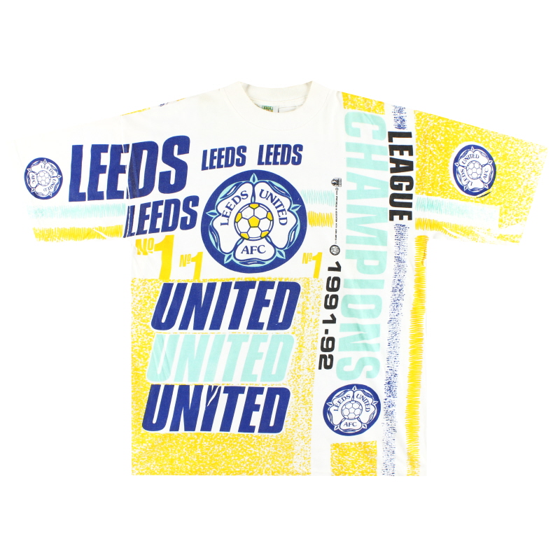1992 Leeds United  ’Champions’ Graphic Tee *Mint* XL