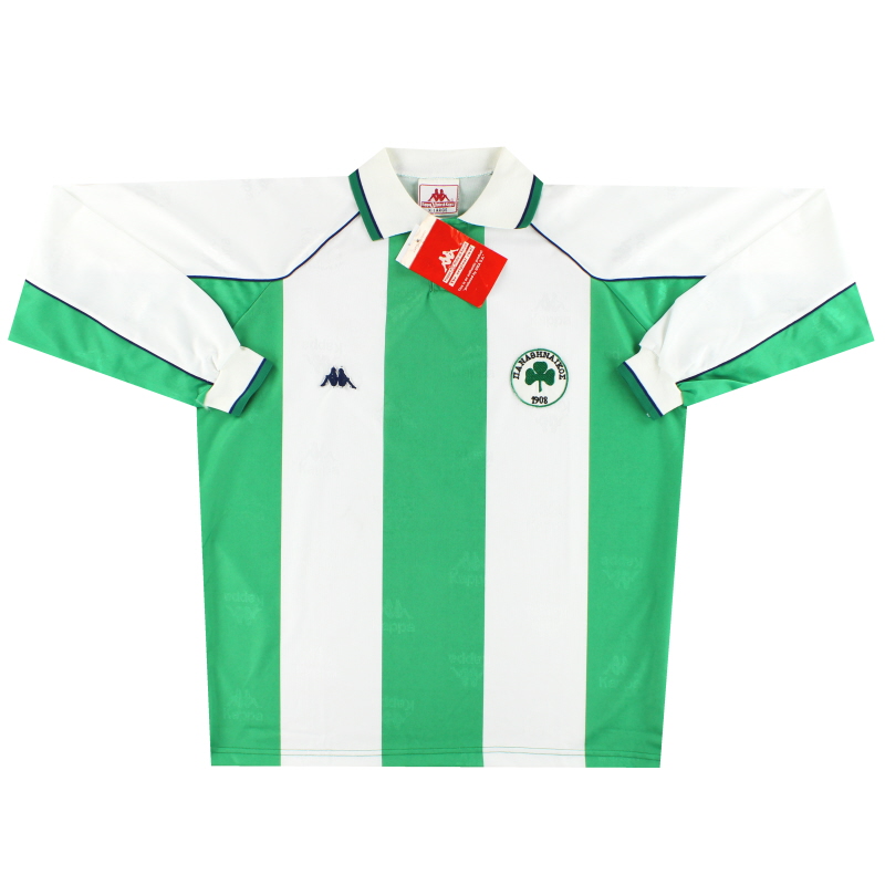 1993-95 Panathinaikos Kappa camiseta local L/S *con etiquetas* XL - 62010903