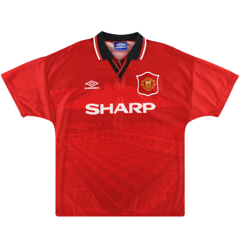 1994-96 Manchester United Umbro Home Shirt *Mint* L - 734315