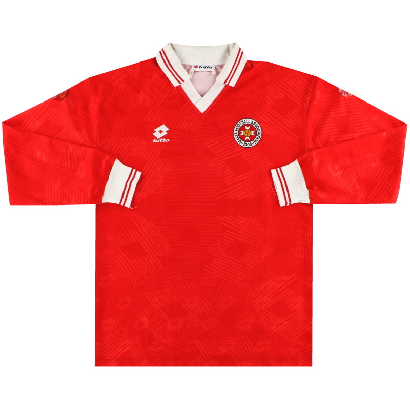 1994 Malta Lotto Match Issue Home Shirt #16 L/S L