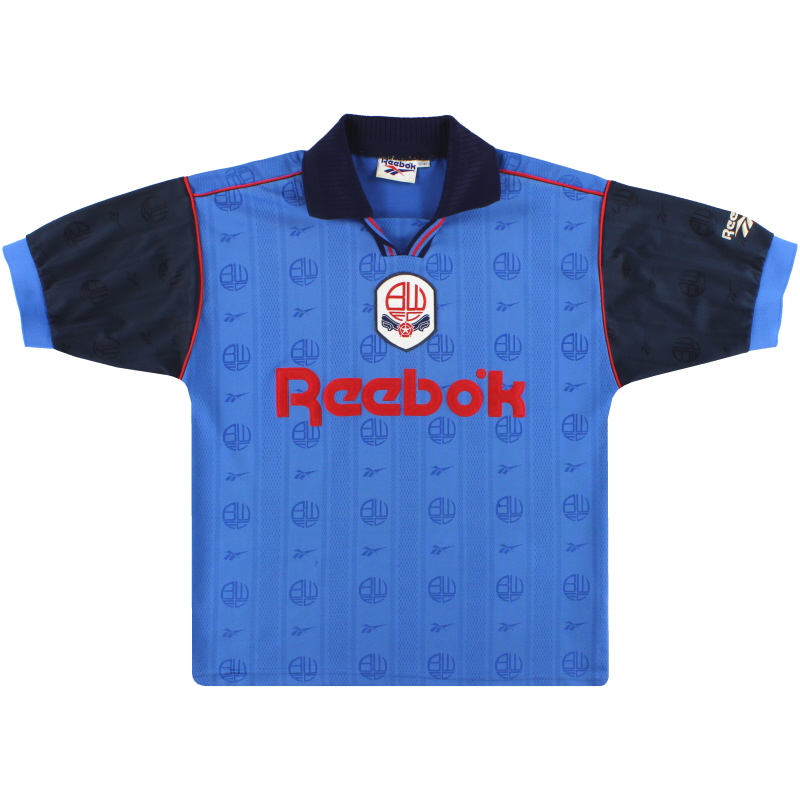 1996-97 Bolton Reebok Match Issue Third Shirt # 15 * Menta * XL