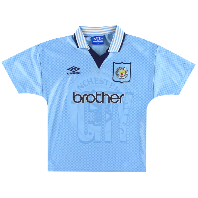 1995-97 Kemeja Kandang Umbro Manchester City L.Boys