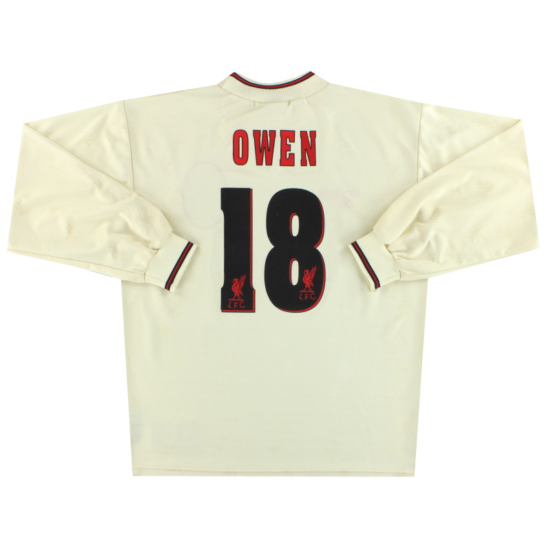 1996-97 Liverpool Reebok Away Shirt Owen #18 L/S M 962088