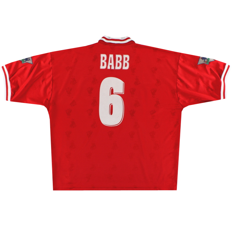 1996-98 Liverpool Reebok Home Shirt Babb #6 XL - 961733