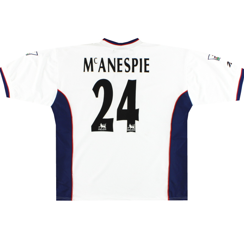1997-98 Bolton Reebok Match Issue Home Shirt McAnespie #24 XL