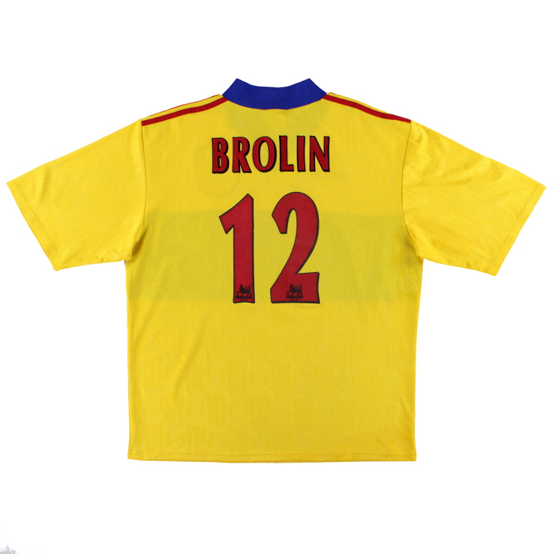Opuesto Kenia aleatorio 1997-98 Camiseta de visitante de Crystal Palace adidas Brolin # 12 XL