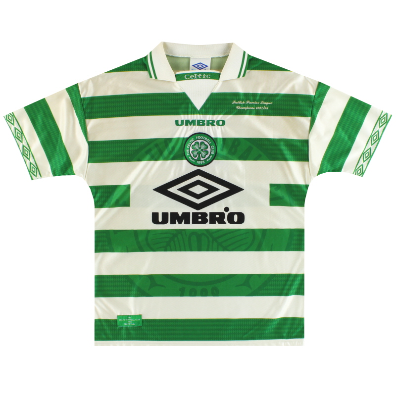 1997-99 Celtic Umbro 'Champions' Maglia Home L