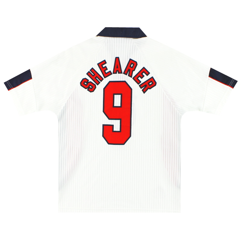 1997-99 Angleterre Umbro Home Shirt Shearer #9 Y