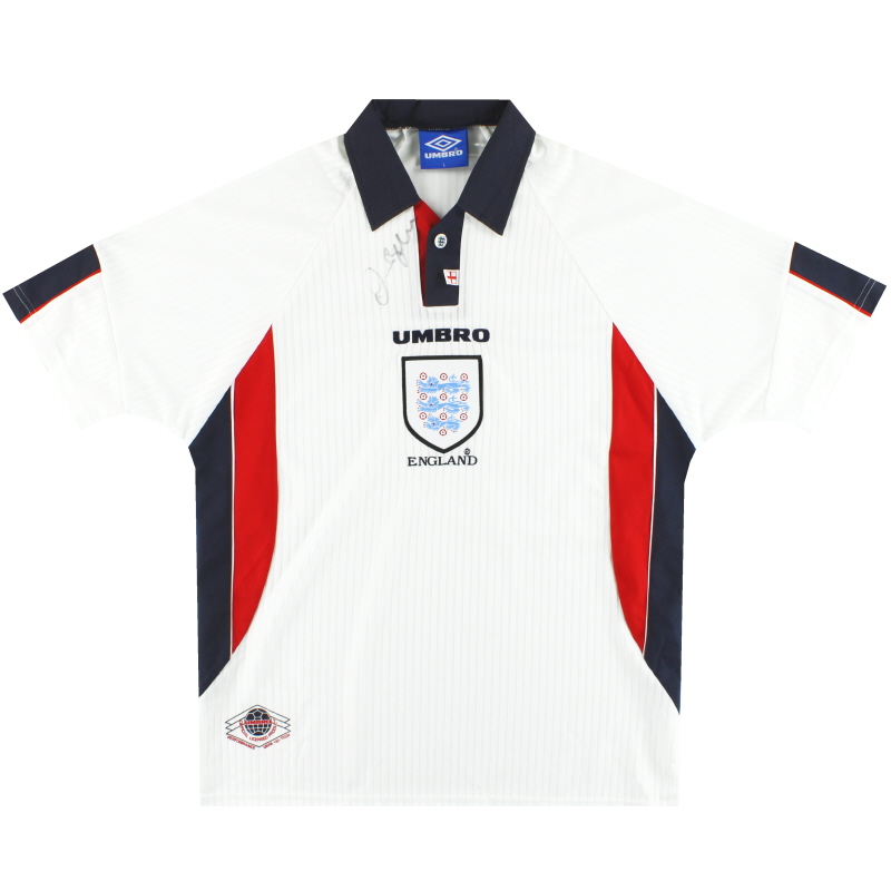 1997-99 England Umbro Signed Home Shirt L