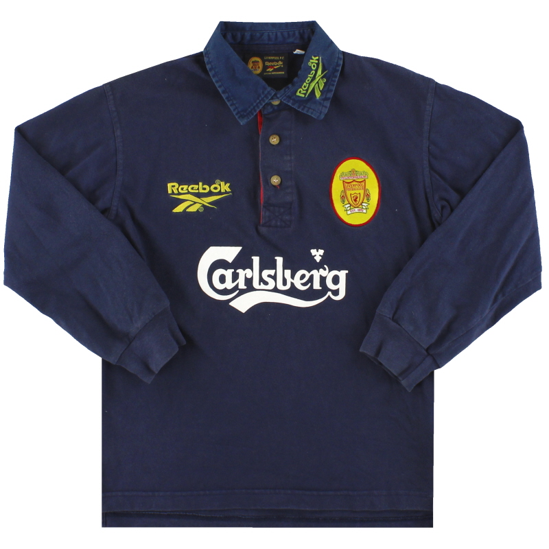 1997-99 Liverpool Reebok Polo Shirt L/S M.Boys