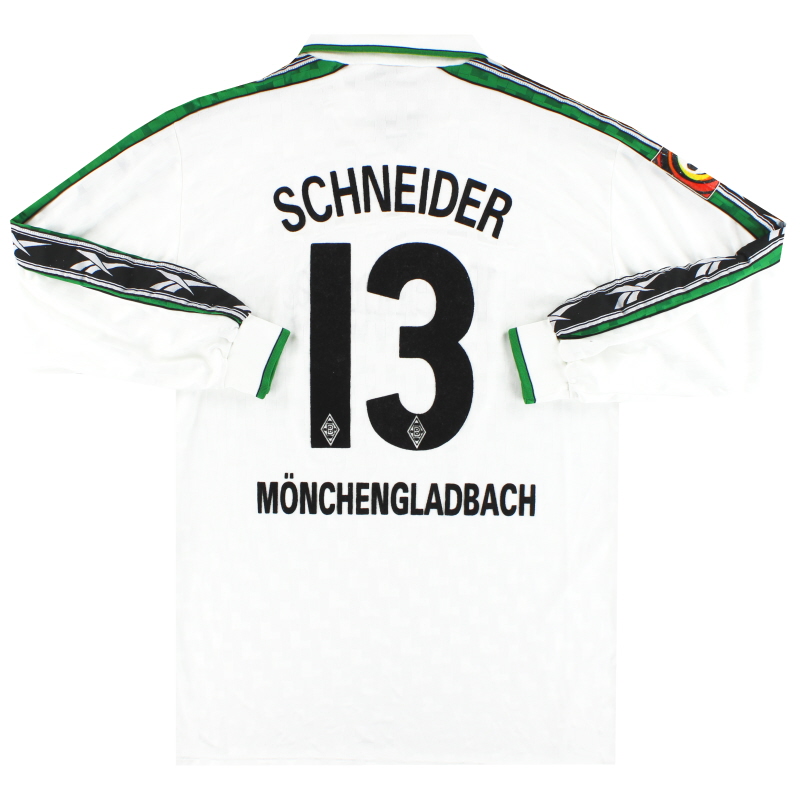 1998-00 Borussia Monchengladbach Reebok Player Issue Home Shirt Schneider #13 L