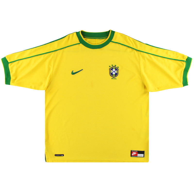 1998-00 Brazil Nike Home Shirt L - 152577-703