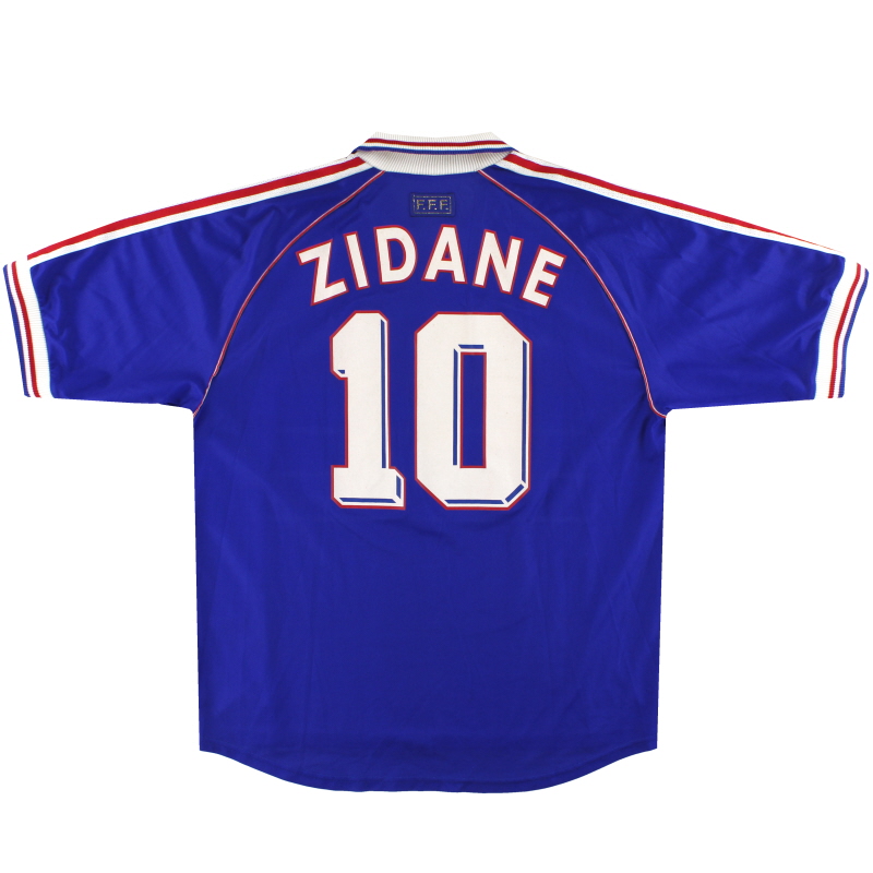 1998-00 France adidas Home Shirt Zidane #10 M