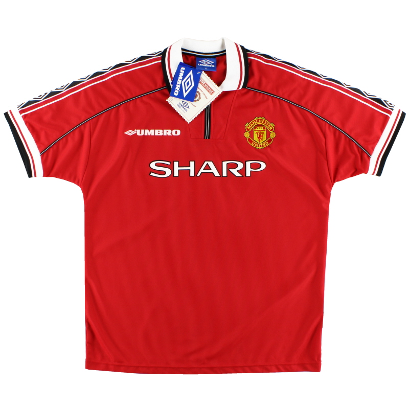 1998-00 Manchester United Umbro Maglia Home *con cartellini* XL - 735360
