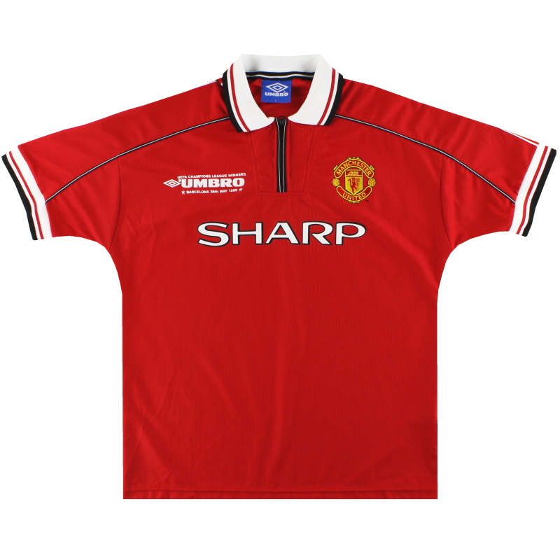 1998-00 Manchester United Umbro 'CL Winners' Home Shirt *Mint* L