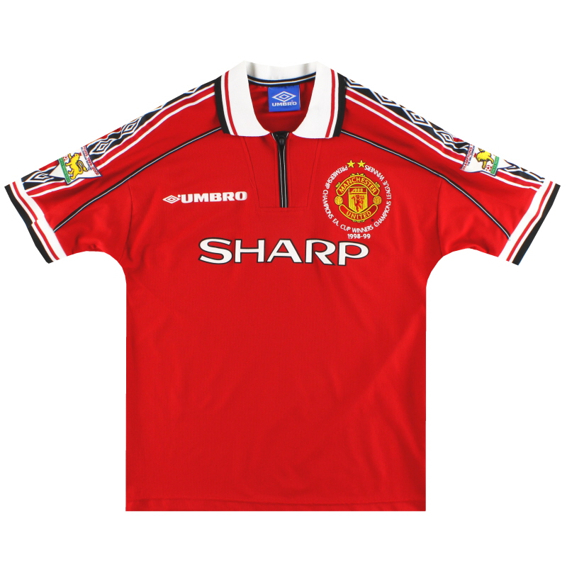 1998-00 Manchester United Umbro 'Treble Winners' Home Shirt M