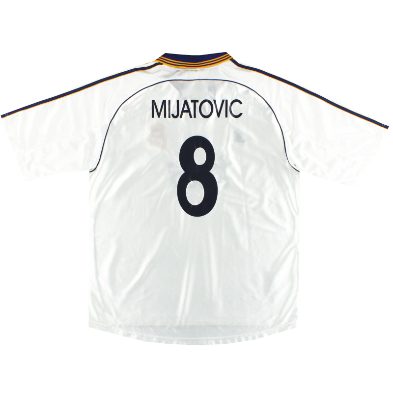 1998-00 Real Madrid adidas Home Shirt Mijatovic #8 XL