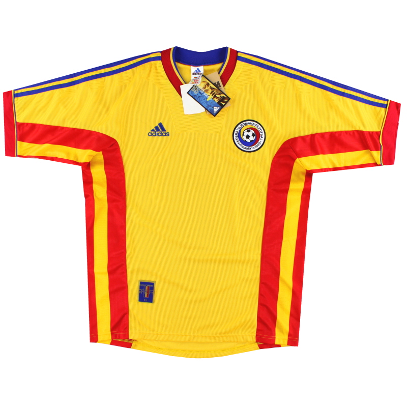 1998-00 Camiseta local adidas de Rumania *con etiquetas* M