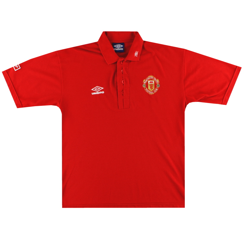 1998-99 Manchester United Umbro Polo Shirt L