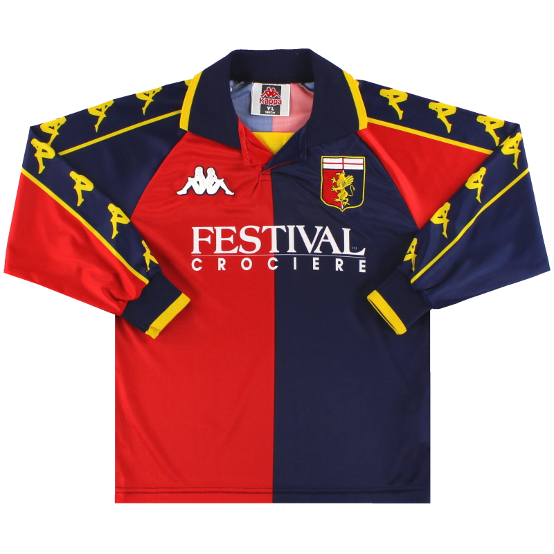 1999-00 Genoa Kappa Home Shirt L/S L.Boys