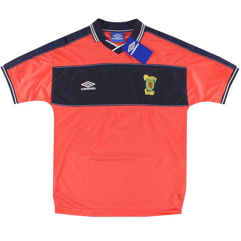 Camiseta de visitante Umbro de Escocia 1999-00 *con etiquetas* M - UDS6911A - 4536372080815