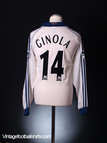 Ginola #14 1997-1998 Tottenham Hotspur PREMIER LEAGUE Yellow Nameset Printing 