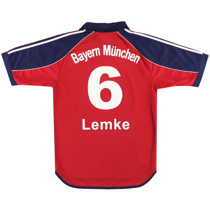 1999-01 Bayern Munich adidas Home Shirt Lemke #6 S
