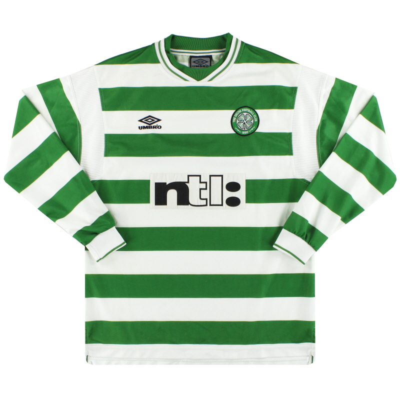 1999-01 Celtic Umbro Home Shirt L/S XXL